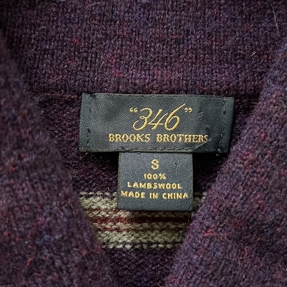 Brooks Brothers 346 100% Lambswool Stripped Sweater Size Small - Picture 7 of 8